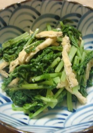 大根の間引き菜とお揚げの炊いたん-レシピのメイン写真