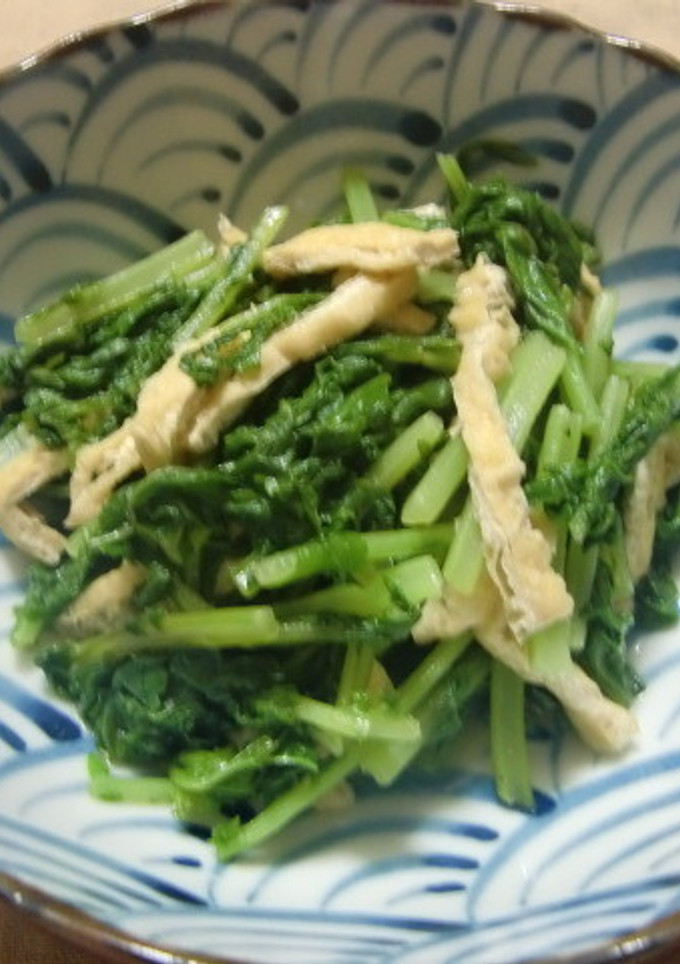 大根の間引き菜とお揚げの炊いたん-レシピのメイン写真