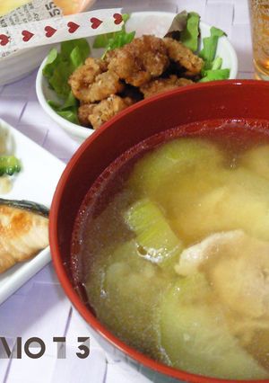 ナーベラー(へちま)のお味噌汁-レシピのメイン写真