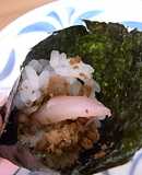 岩下の新生姜でそぼろ巻きもの