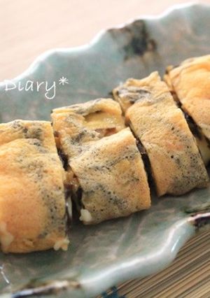 お弁当に♪チーズと塩昆布の卵焼き-レシピのメイン写真