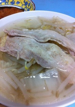 豚バラもやし白菜のミルフィーユスープ-レシピのメイン写真