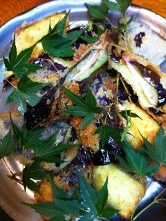 簡単!ジューシー・茄子とハムのはさみ揚げ-レシピのメイン写真
