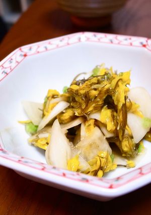 菊とかぶと昆布の酢の物-レシピのメイン写真
