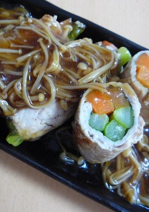 アスパラの肉巻き☆梅しそとあんかけソース-レシピのメイン写真