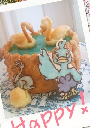 キャラデコケーキ＊ポケモン 白鳥-レシピのメイン写真