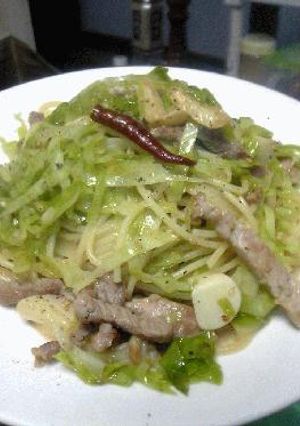 冷蔵庫の材料で！キャベツとゴマのパスタ-レシピのメイン写真