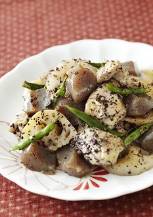 鶏とこんにゃくのゆかり風味蒸し-レシピのメイン写真