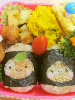 キャラ弁 りんごちゃんとくりくん-レシピのメイン写真