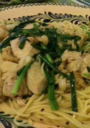 鶏肉と青ネギのパスタ-レシピのメイン写真