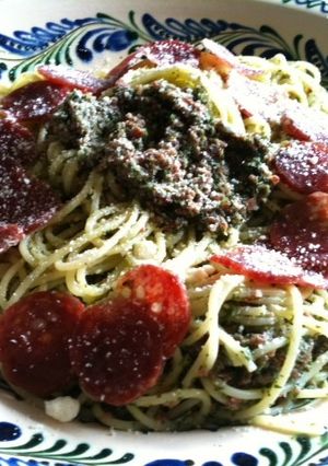 サラミとパセリのパスタ-レシピのメイン写真