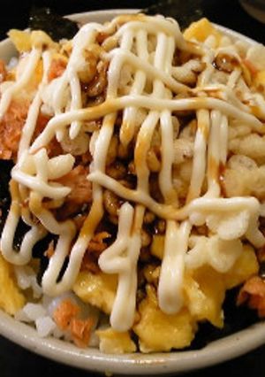 【夜食＆ランチに鮭☆卵☆天かす☆マヨ丼】-レシピのメイン写真
