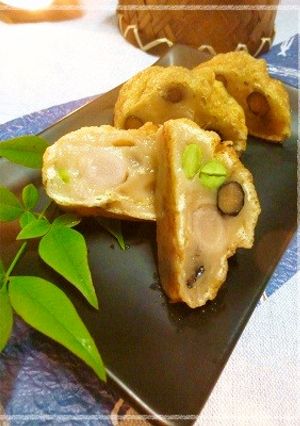 新生姜と黒豆のもちもちいなり巻き-レシピのメイン写真