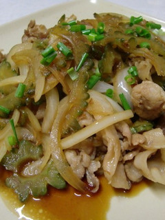 ゴーヤと豚肉の甘酢炒め-レシピのメイン写真