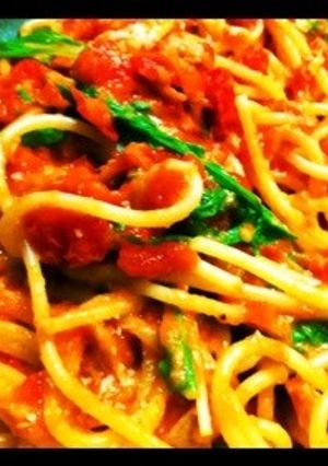 ＊ツナと水菜のトマトクリームパスタ＊-レシピのメイン写真