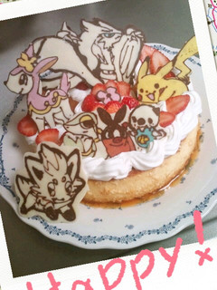 キャラデコ誕生日ケーキ*ポケモン-レシピのメイン写真