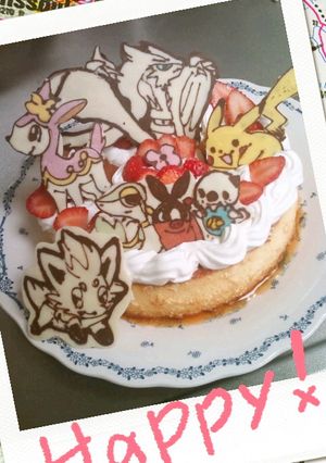 キャラデコ誕生日ケーキ＊ポケモン-レシピのメイン写真