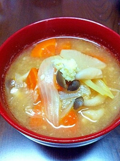 生姜でポカポカ☆具沢山みそ汁-レシピのメイン写真