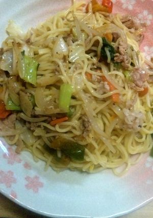 簡単野菜炒め＆塩焼きそば-レシピのメイン写真
