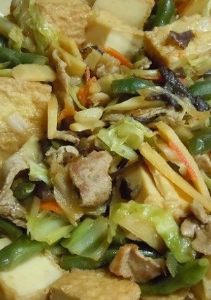 中華ミックスと厚揚げの甘味噌炒め-レシピのメイン写真