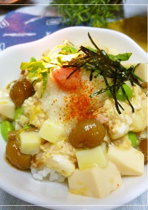 ホロホロ*とろ~りチーズの たらこ豆腐丼-レシピのメイン写真