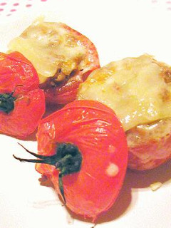 ○00・とろける焼きとまとの挽き肉詰め。。。0-レシピのメイン写真
