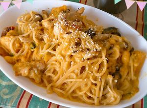 フライパン１つでかぼちゃクリームパスタ-レシピのメイン写真