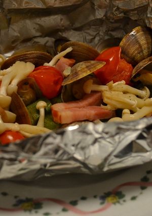 あさりとベーコンのホイル焼き-レシピのメイン写真