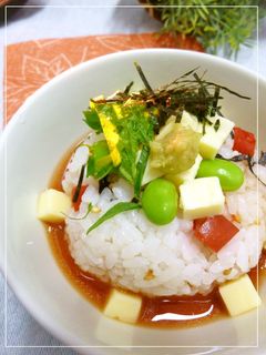ほろほろチーズon和風トマトスープ飯-レシピのメイン写真
