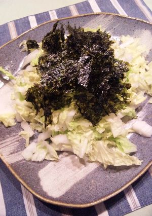 超簡単で大量消費！白菜＆韓国のりサラダ-レシピのメイン写真