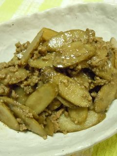 ごぼうのひき肉炒め煮-レシピのメイン写真
