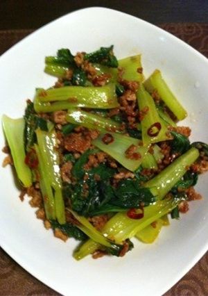 チンゲンサイの挽肉炒め(´▽｀)-レシピのメイン写真