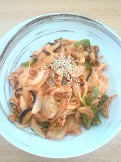 そうめんチャンプルーキムチ味♪-レシピのメイン写真