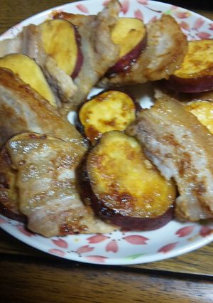 サツマイモと豚バラの焼肉のたれ炒め-レシピのメイン写真