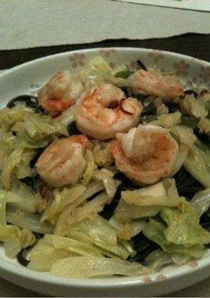 キャベツと海老のアンチョビソースパスタ！-レシピのメイン写真