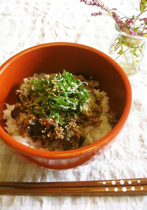 なすの味噌そぼろ丼-レシピのメイン写真