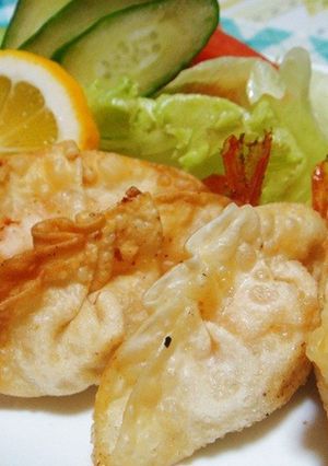 甘えびと鶏挽肉の包み揚げ-レシピのメイン写真