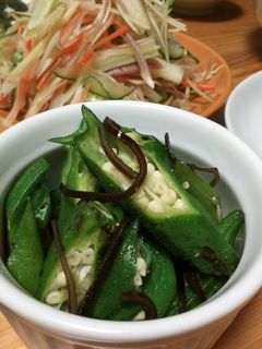 『オクラの塩昆布和え』-レシピのメイン写真
