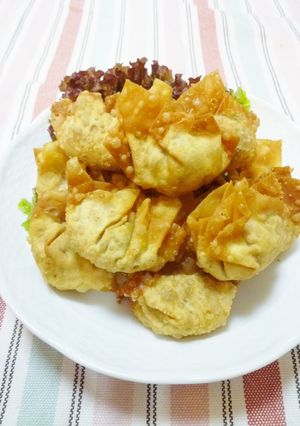 かつおとチーズのピリ辛揚げワンタン♫-レシピのメイン写真