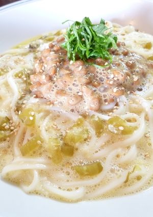 古漬け野沢菜のネバネバうどん(^-^)v-レシピのメイン写真