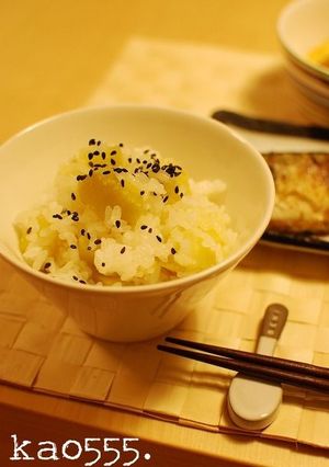ルクルーゼで炊く ほっこりさつまいもご飯-レシピのメイン写真