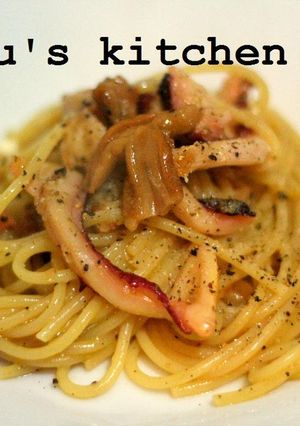 ポルチーニとタコのパスタ-レシピのメイン写真