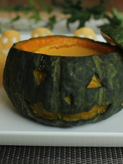ハロウィンに♪簡単丸ごとかぼちゃプリン!-レシピのメイン写真