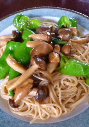 きのこと万願寺で和風ライスパスタ-レシピのメイン写真