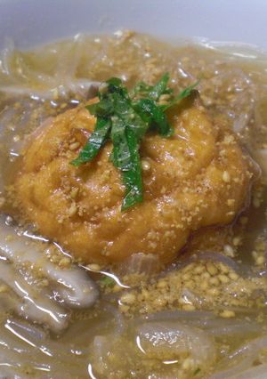 魚河岸あげと春雨のゴマふりスープ-レシピのメイン写真