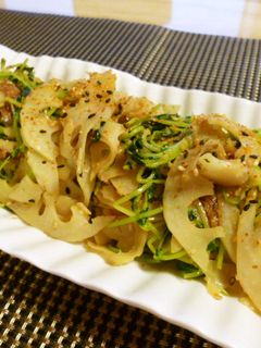レンコンと豆苗の醤油マヨ炒め♪-レシピのメイン写真