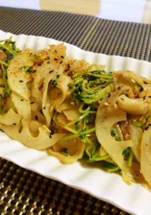 レンコンと豆苗の醤油マヨ炒め♪-レシピのメイン写真