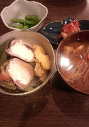 ☆おいしい☆チーズ入り肉巻き豆腐丼-レシピのメイン写真