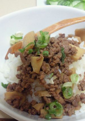 挽き肉とキノコの甘醤油煮-レシピのメイン写真