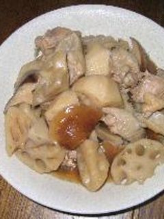 レンコンと鳥の煮物-レシピのメイン写真